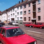 In the middle of a well frequented street