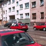 In the middle of a well frequented street