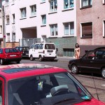 In the middle of a well frequented street