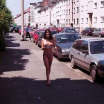 In the middle of a well frequented street