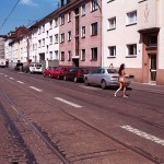 In the middle of a well frequented street