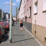 In the middle of a well frequented street