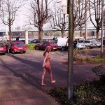 At a train station its parking