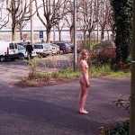 At a train station its parking