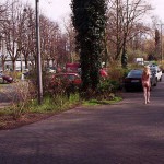 At a train station its parking