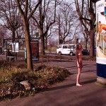 At a train station its parking