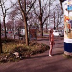 At a train station its parking