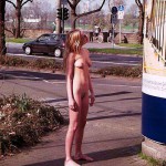 At a train station its parking