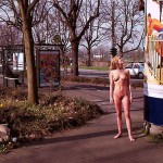 At a train station its parking