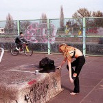 On and around a highway bridge