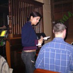 At her work place Serving in the nude