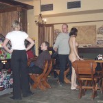 At her work place Serving in the nude