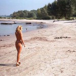 At a riverside in a residential