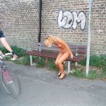 At a riverside in a residential