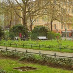 At a small park in the middle of the city