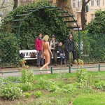 At a small park in the middle of the city