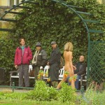 At a small park in the middle of the city