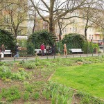 At a small park in the middle of the city