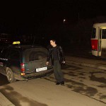 In an elegant restaurant bar