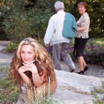 In a botanical garden and the park