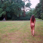 In a park near a housing area