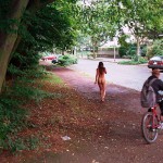 In a park near a housing area