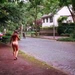 In a park near a housing area