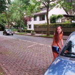 In a park near a housing area