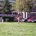 In a park joining a brief game of boccia