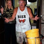 In a small street side cafe