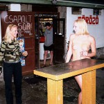 In a small street side cafe