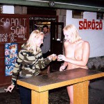 In a small street side cafe