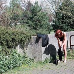 In a pedestrian area