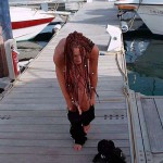 At a marina and on the street