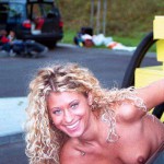 At a big gas station with a car wash