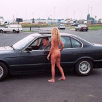 At a big gas station with a car wash