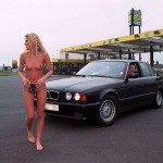 At a big gas station with a car wash