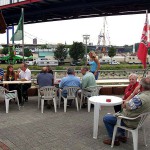 In a yachting club and on a yacht