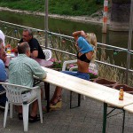 In a yachting club and on a yacht