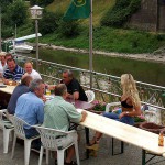 In a yachting club and on a yacht