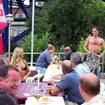 In a yachting club and on a yacht