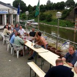 In a yachting club and on a yacht