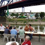 In a yachting club and on a yacht