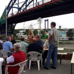 In a yachting club and on a yacht