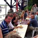 In a yachting club and on a yacht