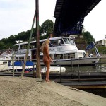 In a yachting club and on a yacht