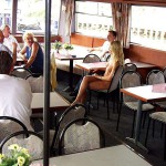 In a yachting club and on a yacht