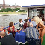 In a yachting club and on a yacht