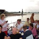 In a yachting club and on a yacht