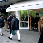 In a clothing store and the shop